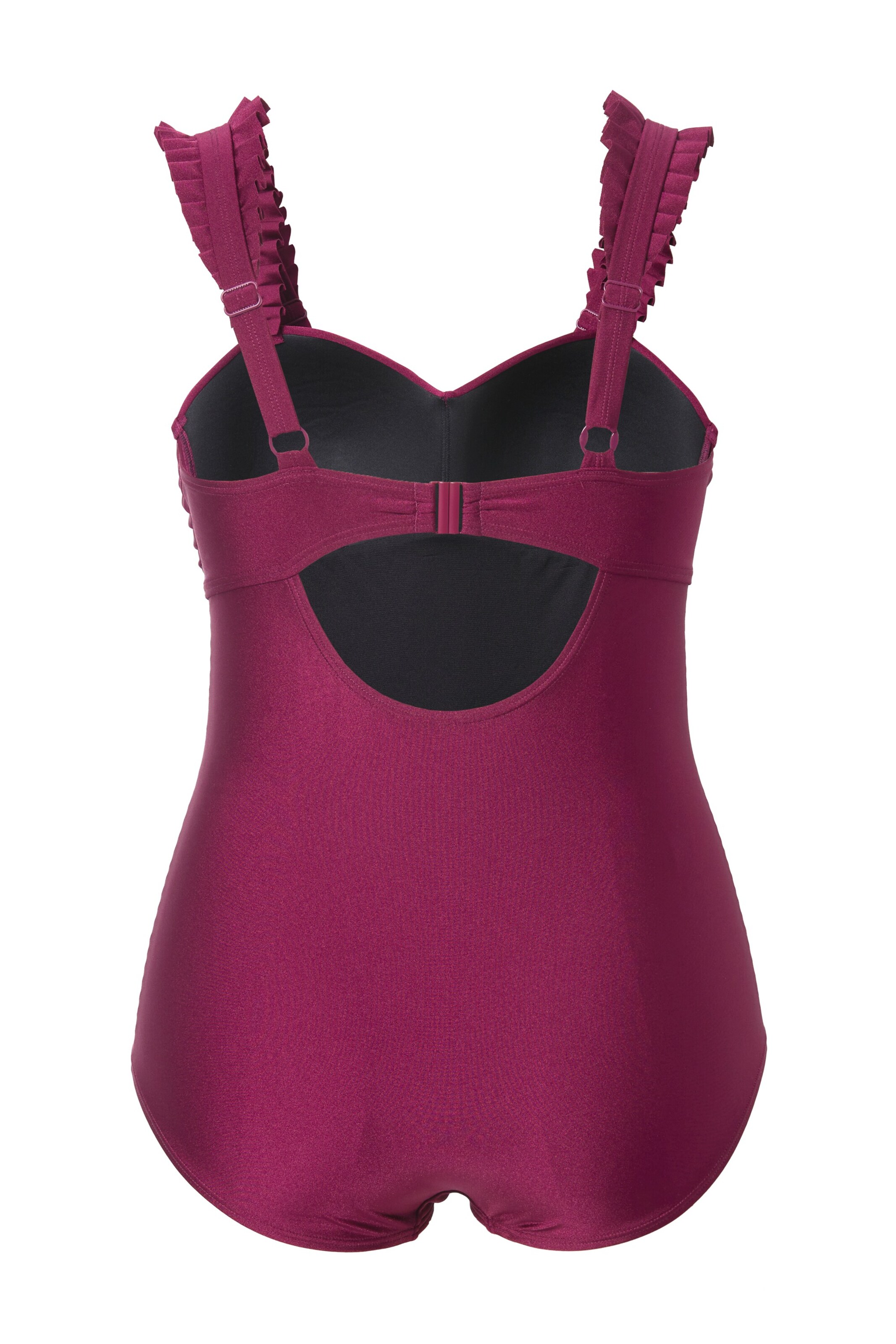 Ulla Popken Balconette Badeanzug in Lila