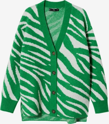 MANGO Плетена жилетка 'zebry' в зелено: отпред