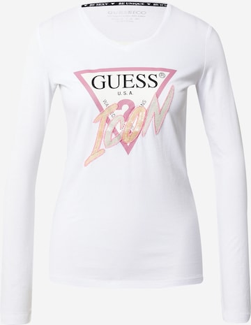 GUESS - Camiseta en blanco: frente