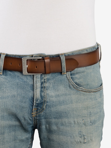 TOM TAILOR Belt 'CALVIN' in Brown