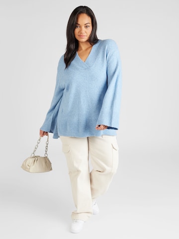 Fransa Curve Sweater 'PAILEEN' in Blue