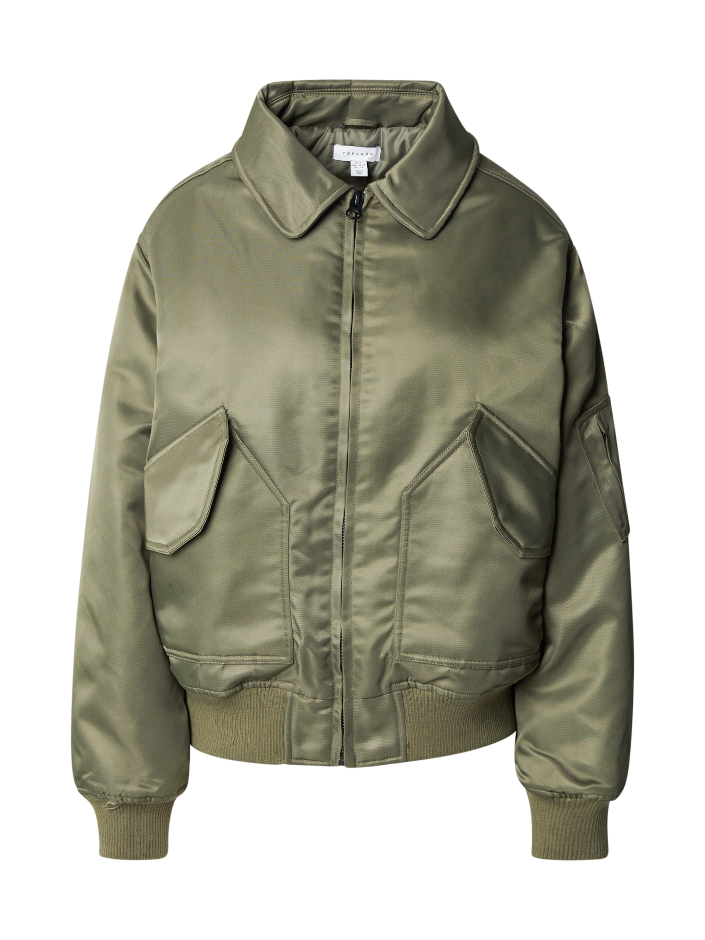 TOPSHOP Between-season jacket in Green: front
