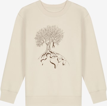 Life-Tree Sweatshirt 'Organic Fairwear Sweater Kids Unisex Hanging On' in White: front