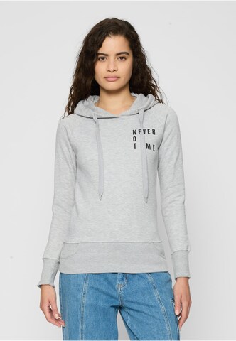 MT Men Sweatshirt 'Never On Time' in Grijs: voorkant