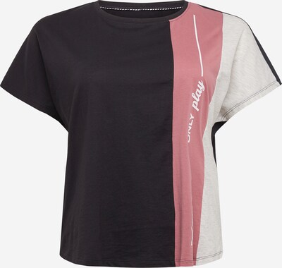 Only Play Curvy Functioneel shirt 'Pollie' in de kleur Grijs gemêleerd / Oudroze / Zwart / Wit, Productweergave