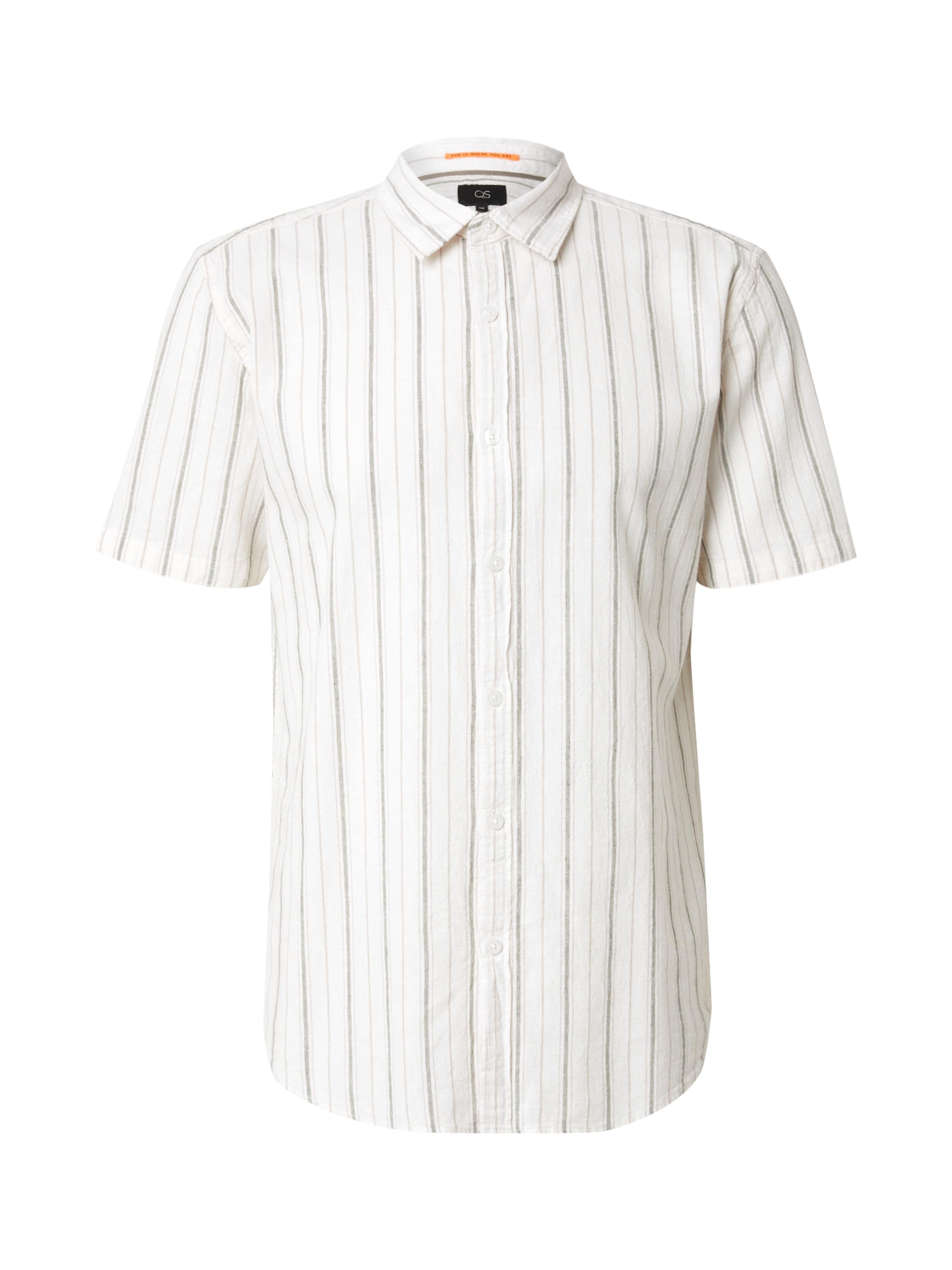 QS Regular fit Πουκάμισο σε λευκό: μπροστά