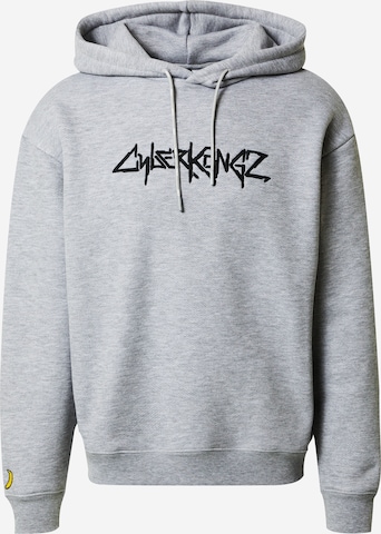 About You x Cyberkongz Sweatshirt 'Leo' in Grey: front