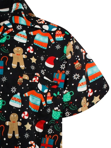 Regular fit Camicia 'Christmas Gingerbread' di King Kameha in nero
