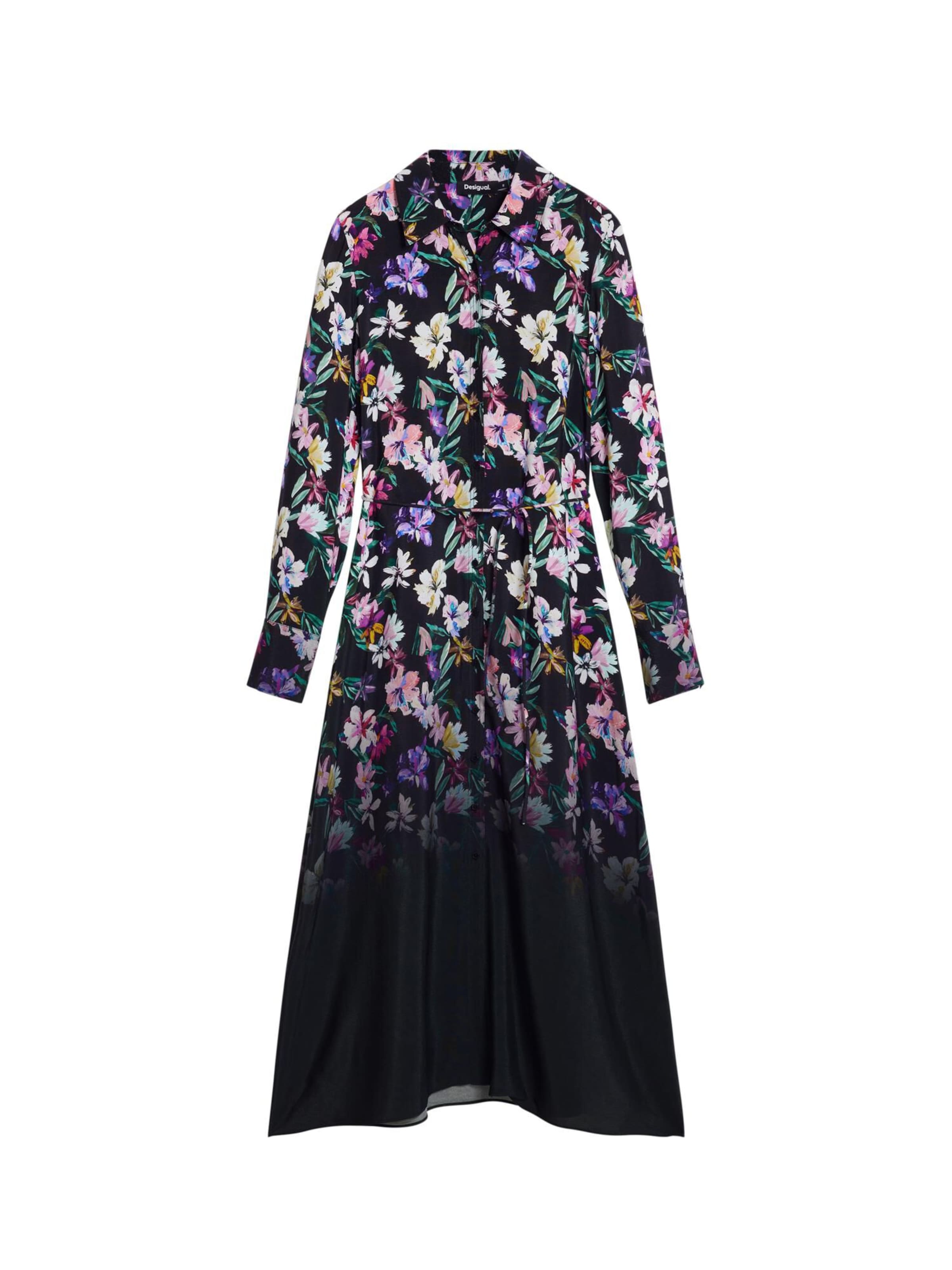 DesigualKošulja haljina - crna boja: prednji dio