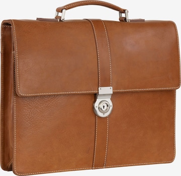 LEONHARD HEYDEN Document Bag 'Bergamo' in Brown: front