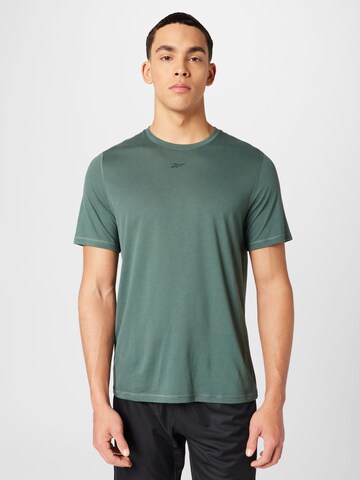 T-Shirt fonctionnel Reebok en vert : devant