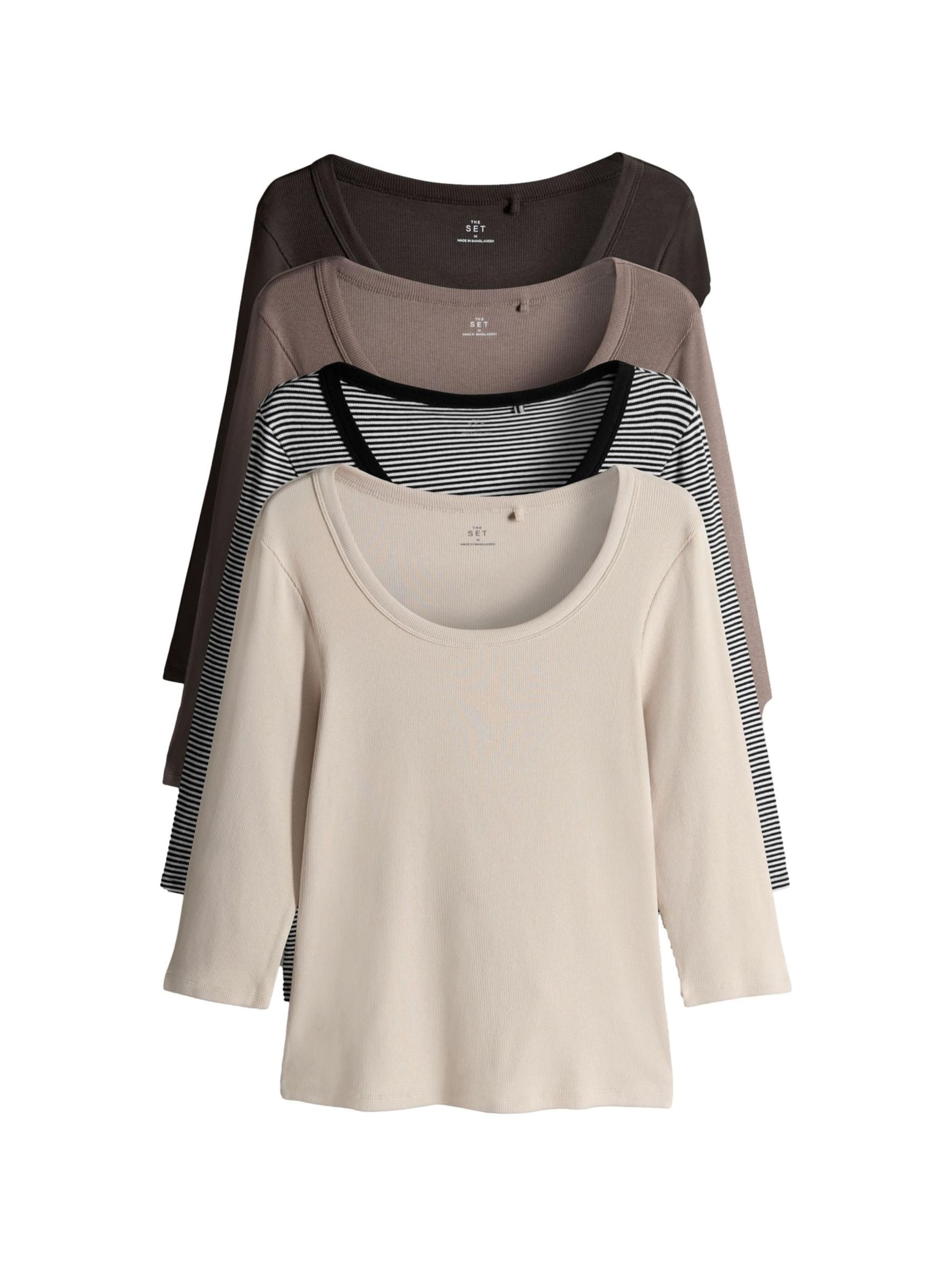 brūns The Set T-Krekls: no priekšpuses