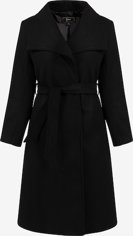 faina Between-Seasons Coat in Black: front