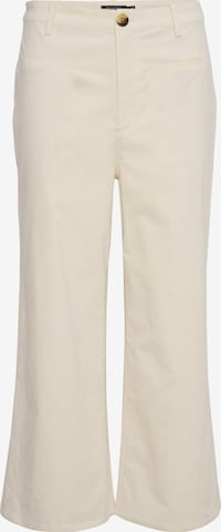 SOAKED IN LUXURY Wide leg Broek in Wit: voorkant