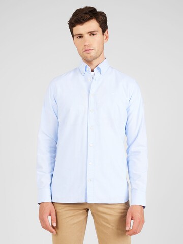 Coupe slim Chemise Hackett London en bleu : devant