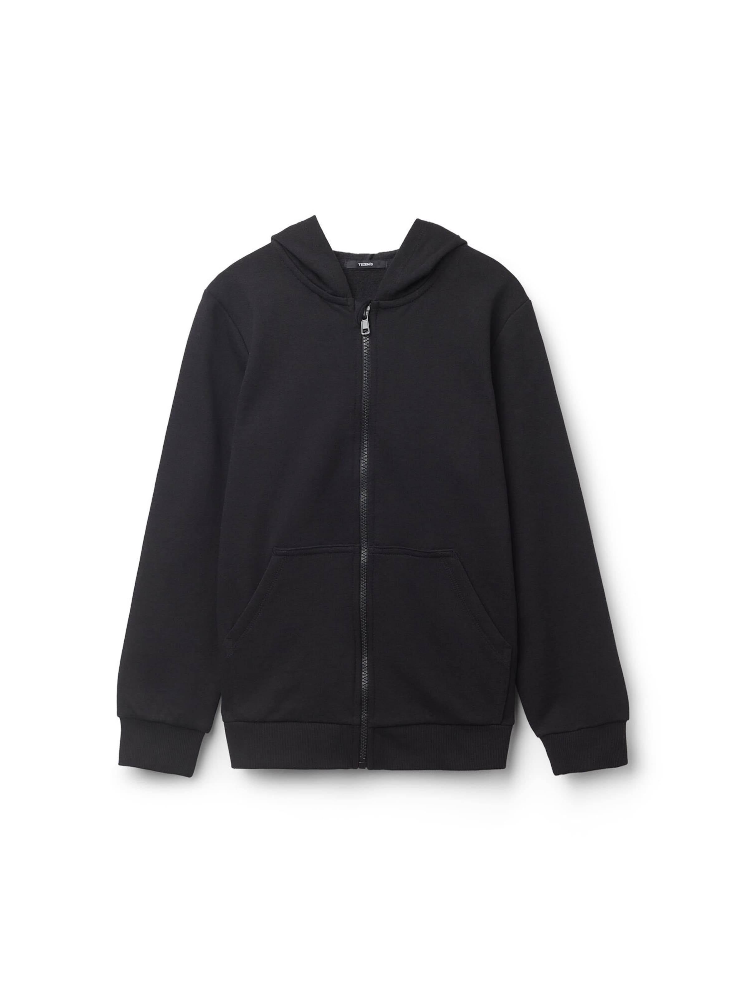 Tezenis Zip-Up Hoodie in Black: front