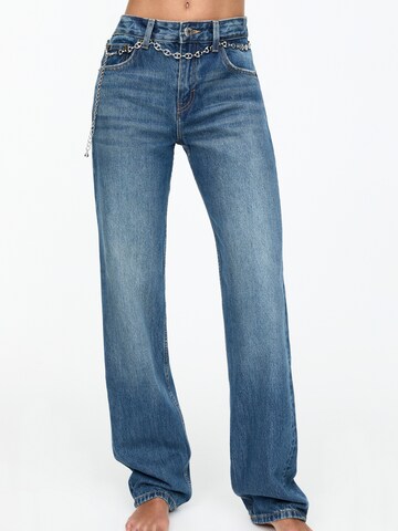 Pull&Bear Ohlapna forma Kavbojke | modra barva