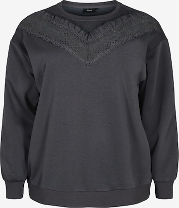 Zizzi Sweatshirt 'CASARA' i grå: forside