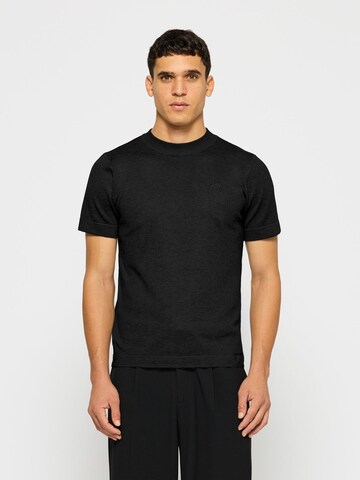 Burocs Shirt 'Slim Fine Knit' in Schwarz