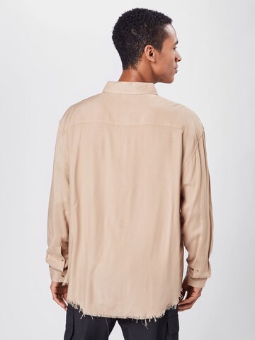 Mennace Comfort fit Button Up Shirt in Brown