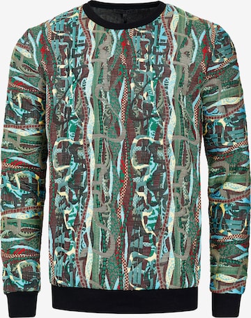 Rusty Neal Streetwear Sweater New York im 90er Jahre Look in Grün: predná strana