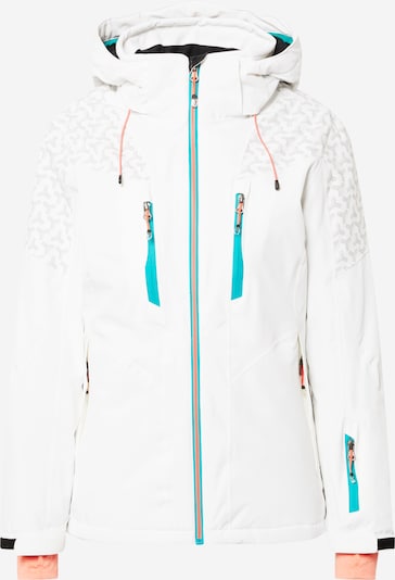 KILLTEC Outdoor Jacket 'Savognin' in Turquoise / Grey / Salmon / White, Item view