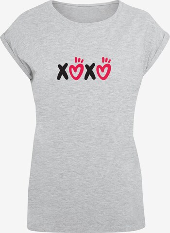 Maglietta 'Valentines Day - Xoxo' di Merchcode in grigio: frontale