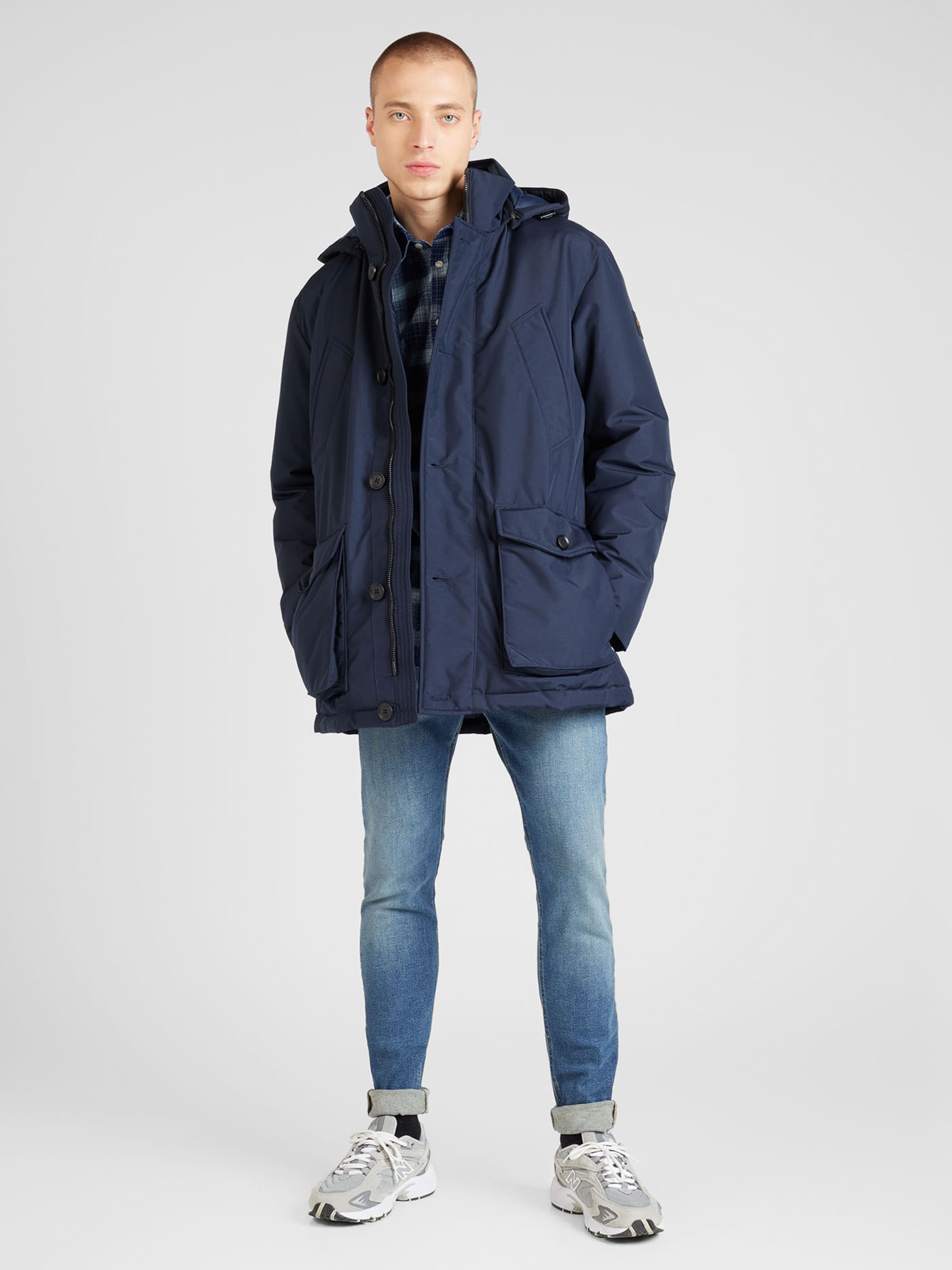 BOSS Orange Winter Parka Osiass in Navy ABOUT YOU