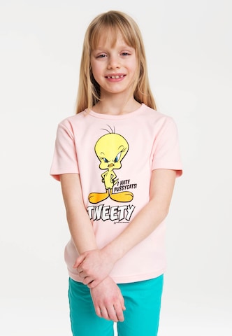 LOGOSHIRT T-Shirt "Tweety" in Pink: predná strana