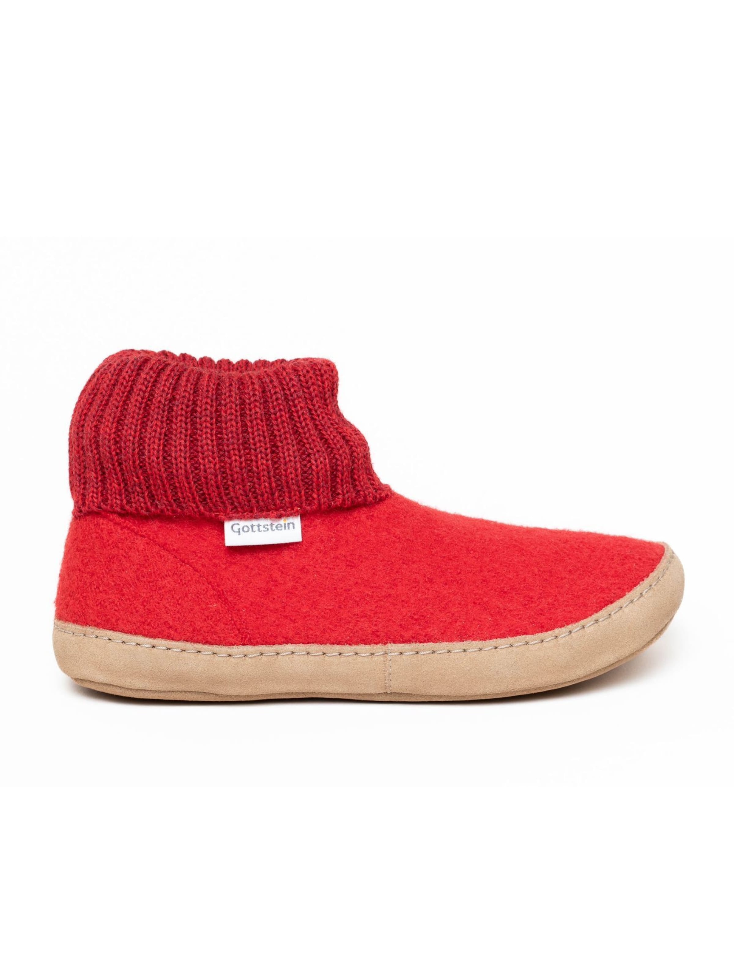 Gottstein Slippers 'Hüttenschuhe Dakota' in Red