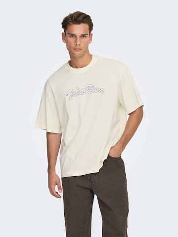 Only & Sons Tričko 'ONSMALIK' – bílá: přední strana