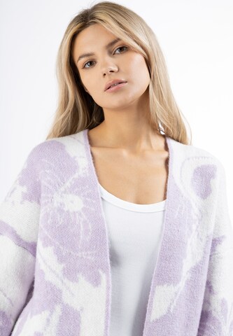 Usha Knit Cardigan in Purple