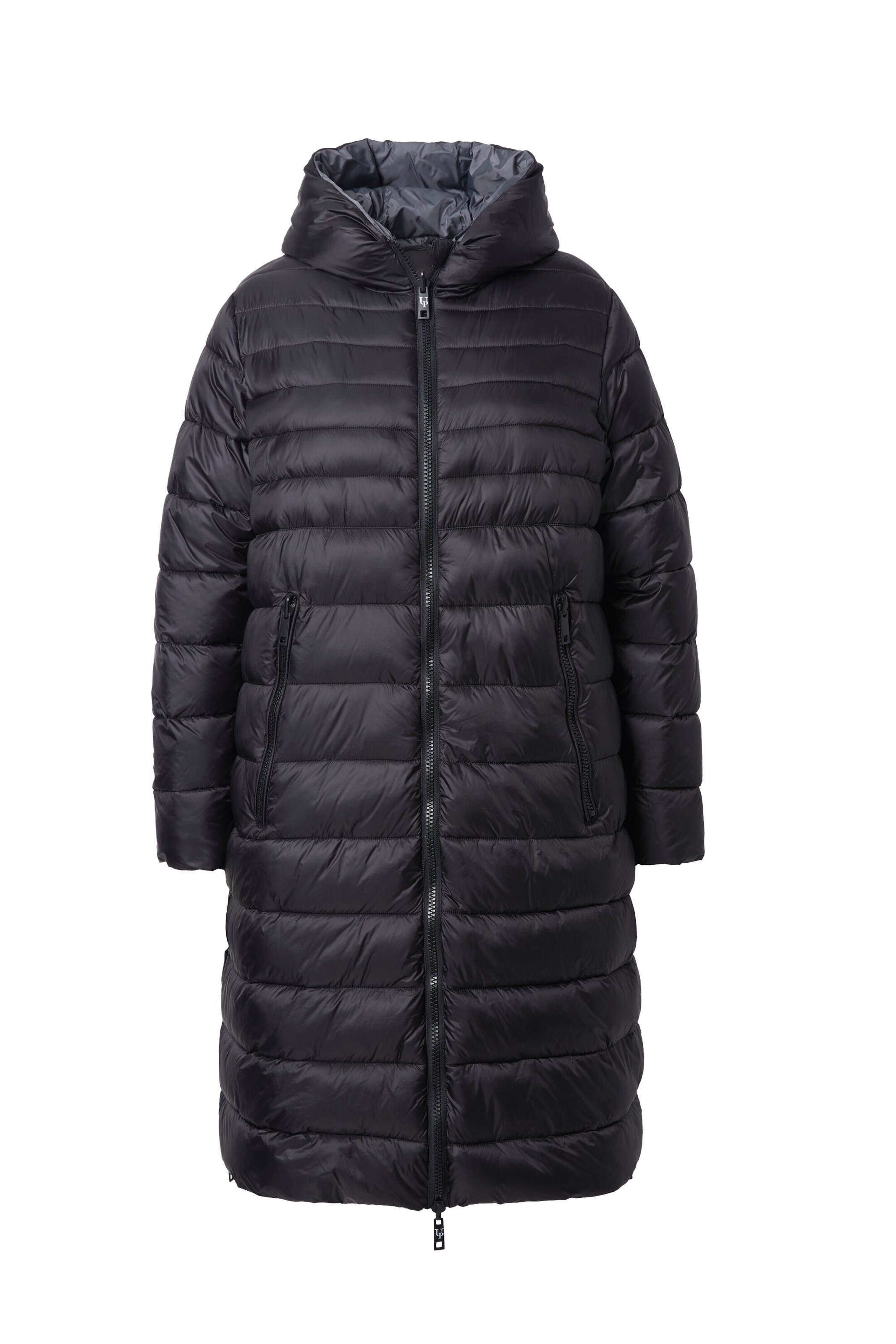 Ulla Popken Winter Coat in Black: front