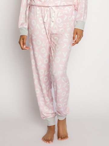 PJ Salvage Pyjamahose 'Live Life ' in Pink: predná strana