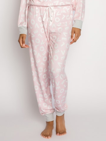 PJ Salvage Pajama Pants 'Live Life ' in Pink: front
