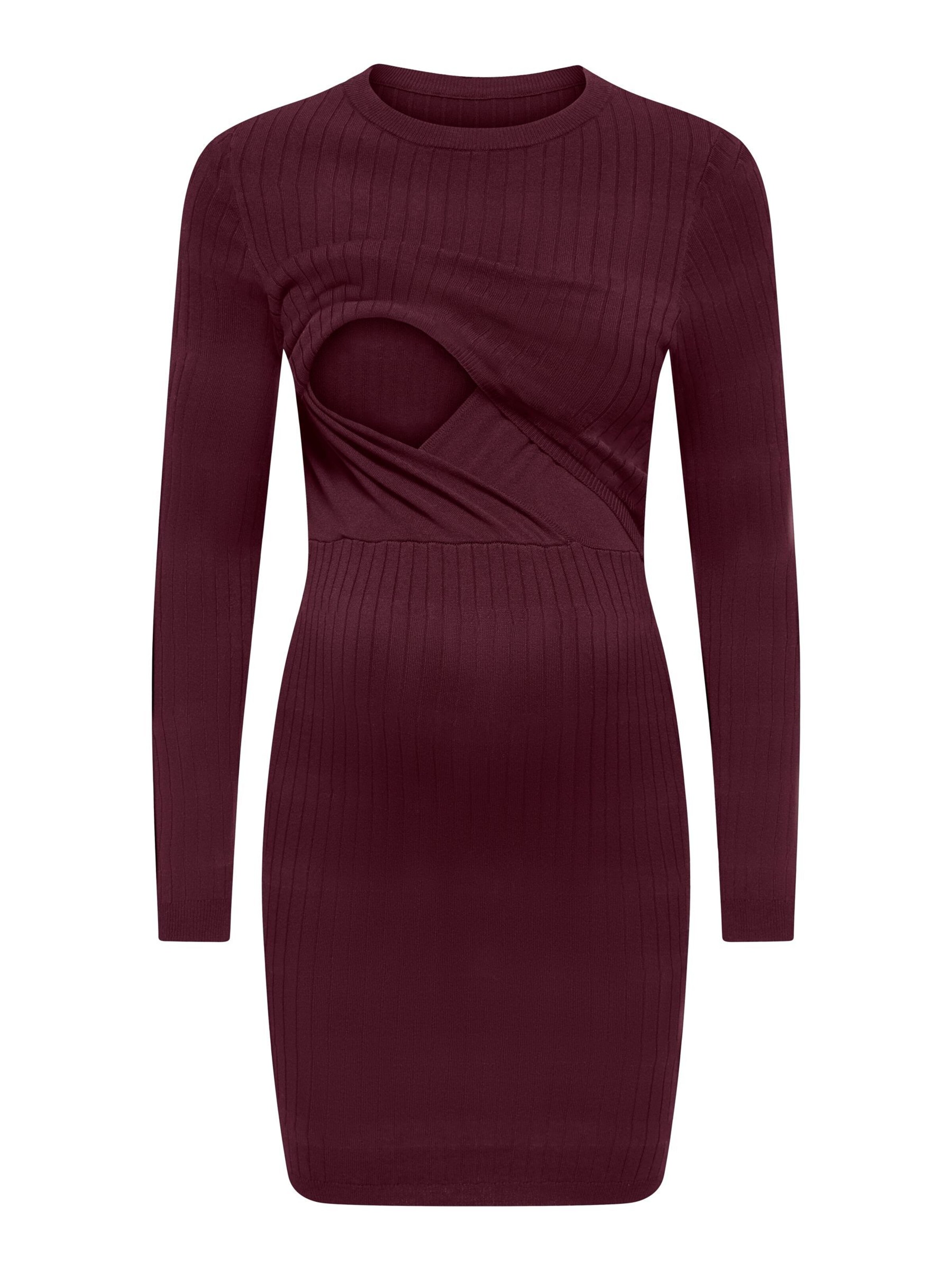 Only Maternity Gebreide jurk 'OLMFemi' in Rood
