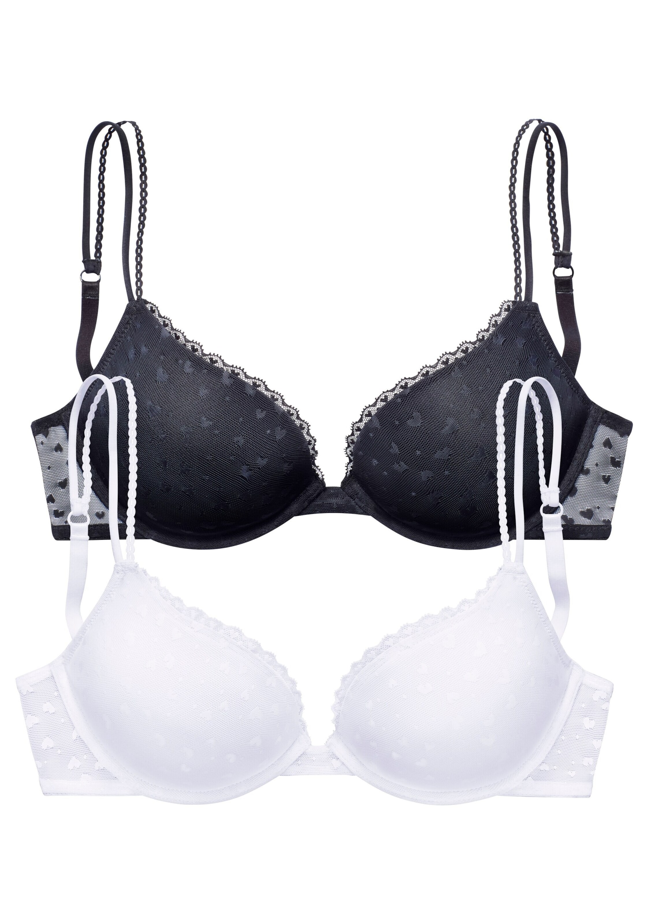 PETITE FLEUR Push-up BH in Schwarz: Vorderseite