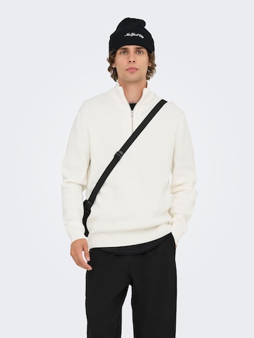 Pull-over 'ONSPhil' Only & Sons en blanc : devant