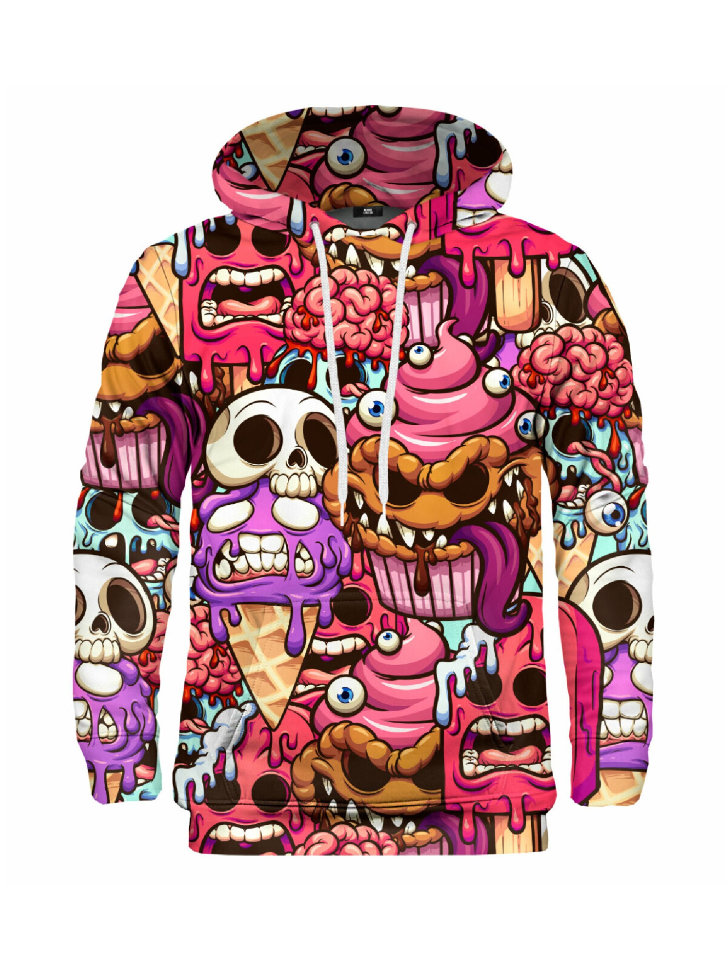 Mr. Gugu & Miss Go Bluzka sportowa 'Bluza z Kapturem Zombie Ice Cream Mr Gugu & Miss GO' w kolorze różowy: przód