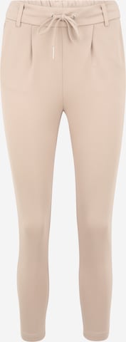 Only Petite Tapered Bandplooibroek 'POPTRASH' in Beige: voorkant