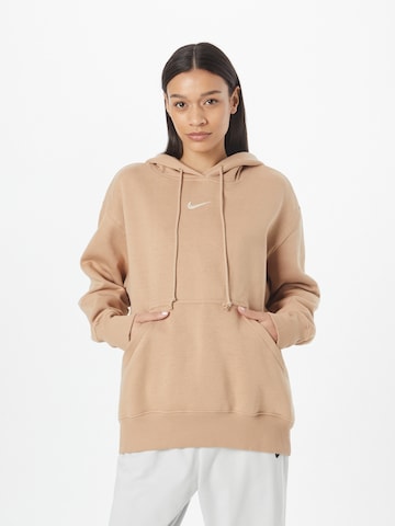 Nike SportswearSweater majica 'Phoenix Fleece' - bež boja: prednji dio