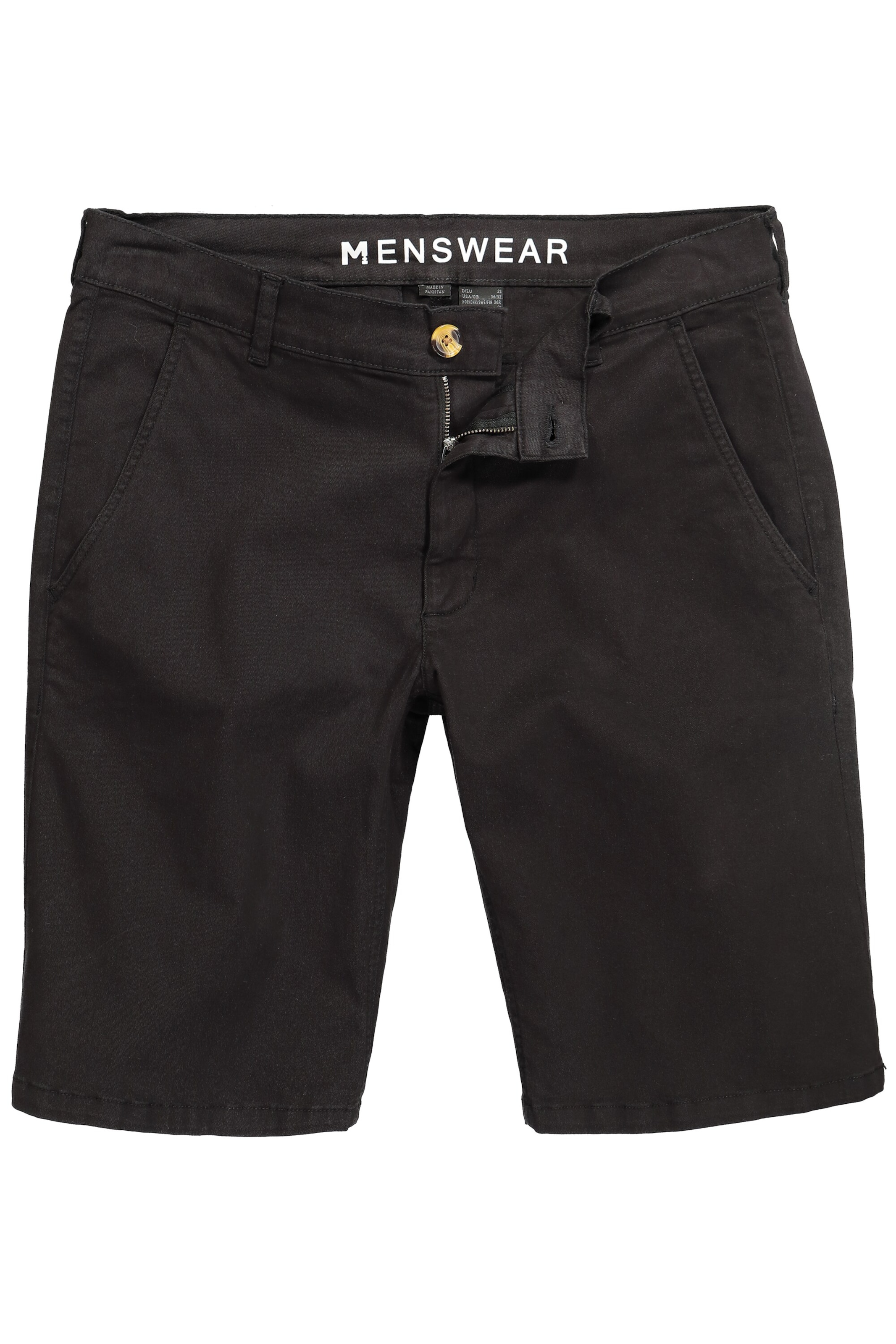 Men Plus Regular Chino in Zwart: voorkant