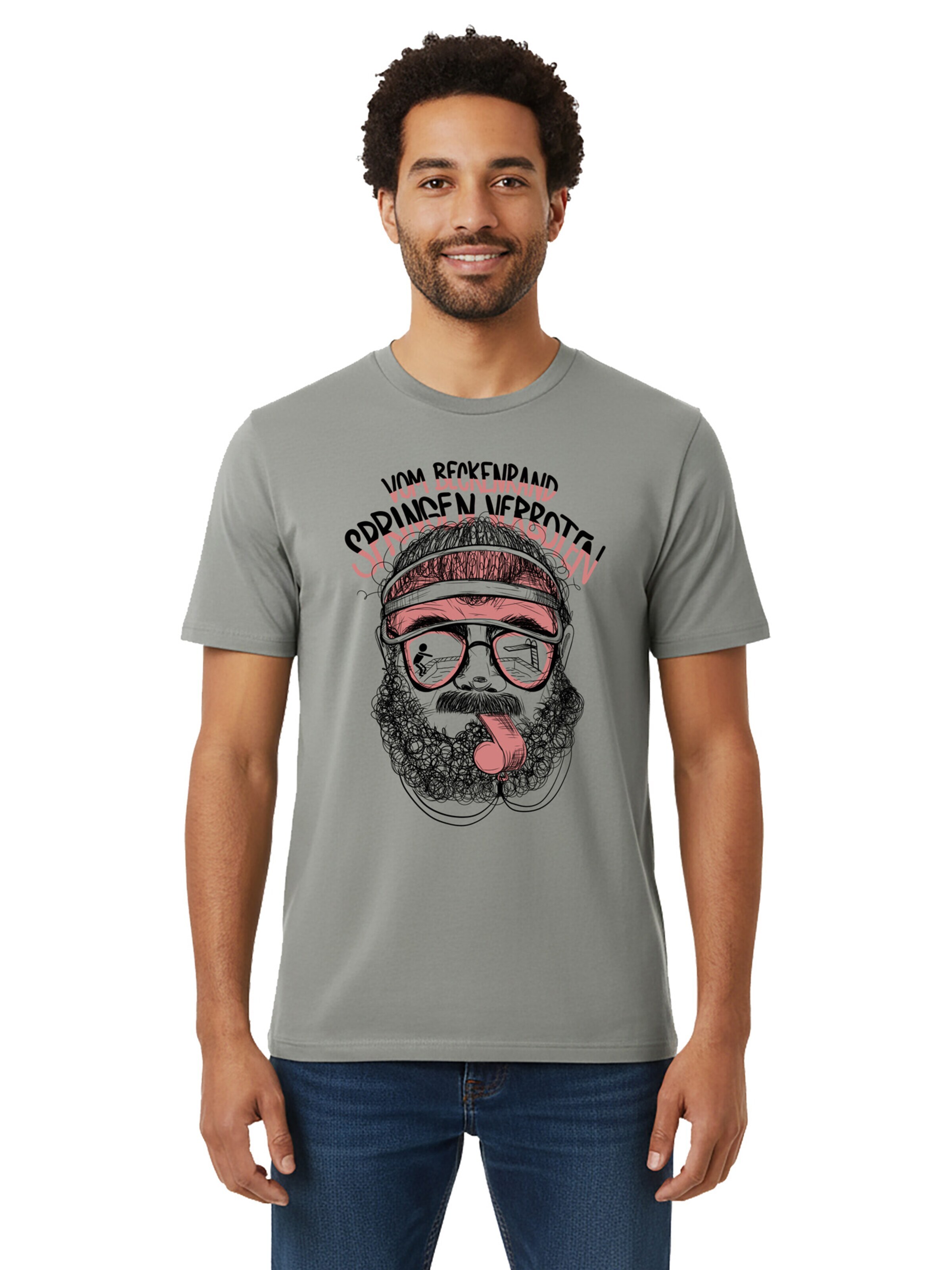 karlskopf Shirt 'BADEMEISTER'‌‌‌‌‌ in Grau