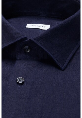 Coupe slim Chemise business 'Smart Linen' SEIDENSTICKER en bleu