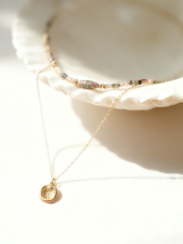 Nemomatheo Necklace 'Mystic Leaf' in Beige
