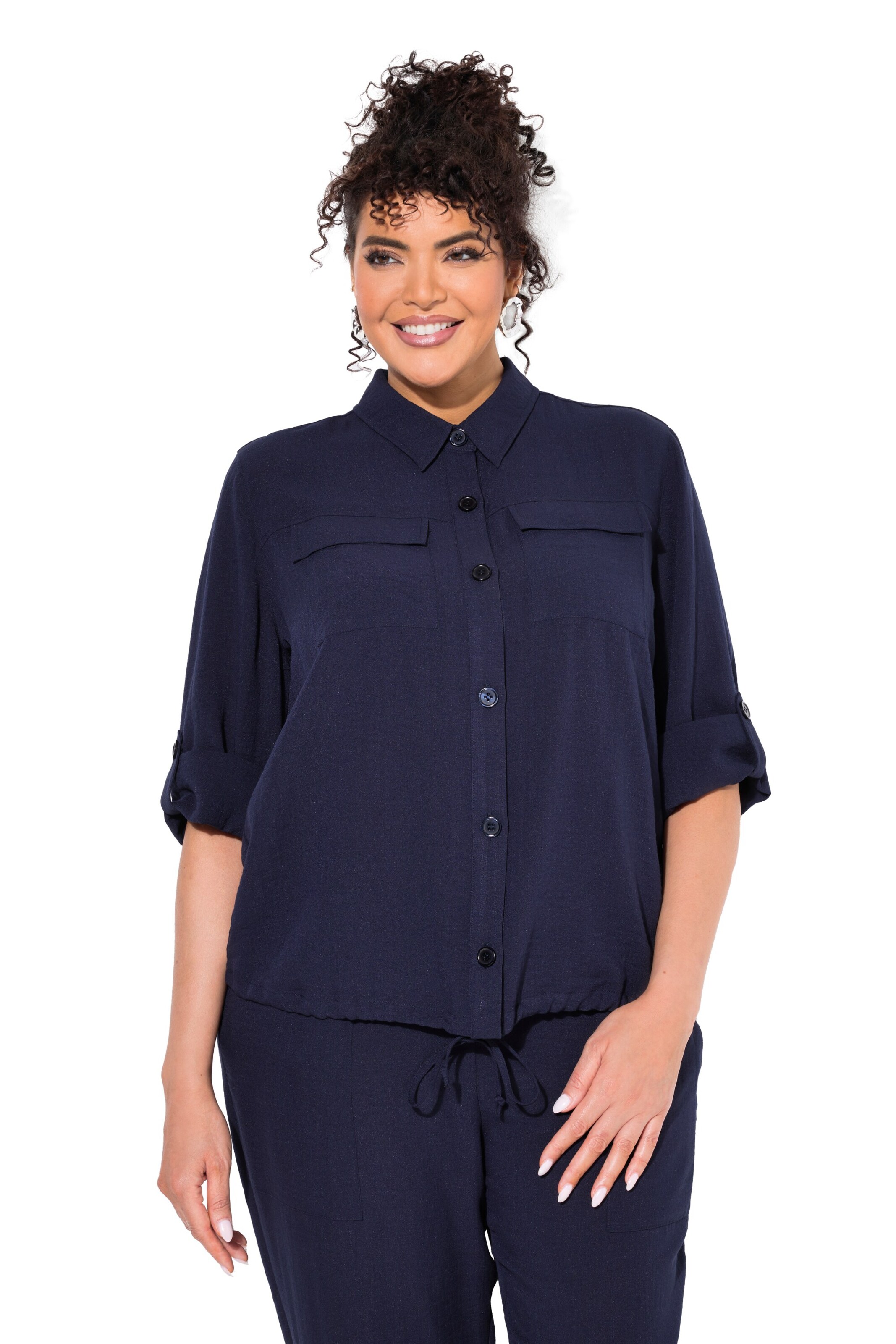 Ulla Popken Between-season jacket in Blue: front