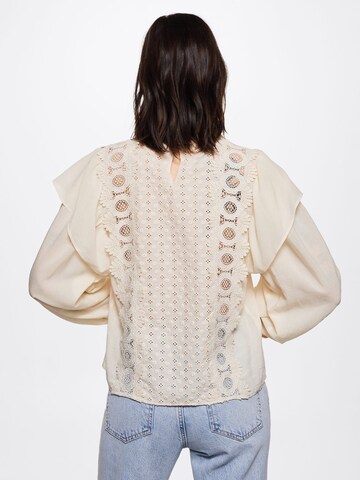 MANGO Bluse 'CLOSED' i beige