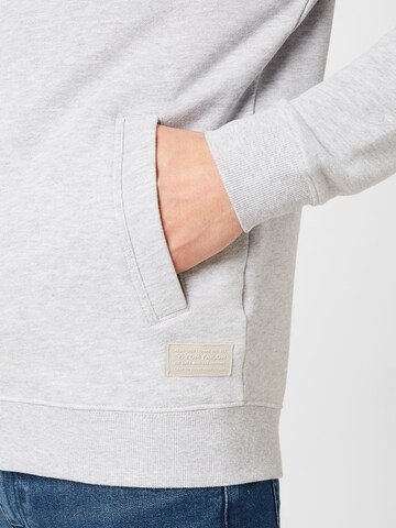 TOM TAILOR Zip-Up Hoodie in Grey