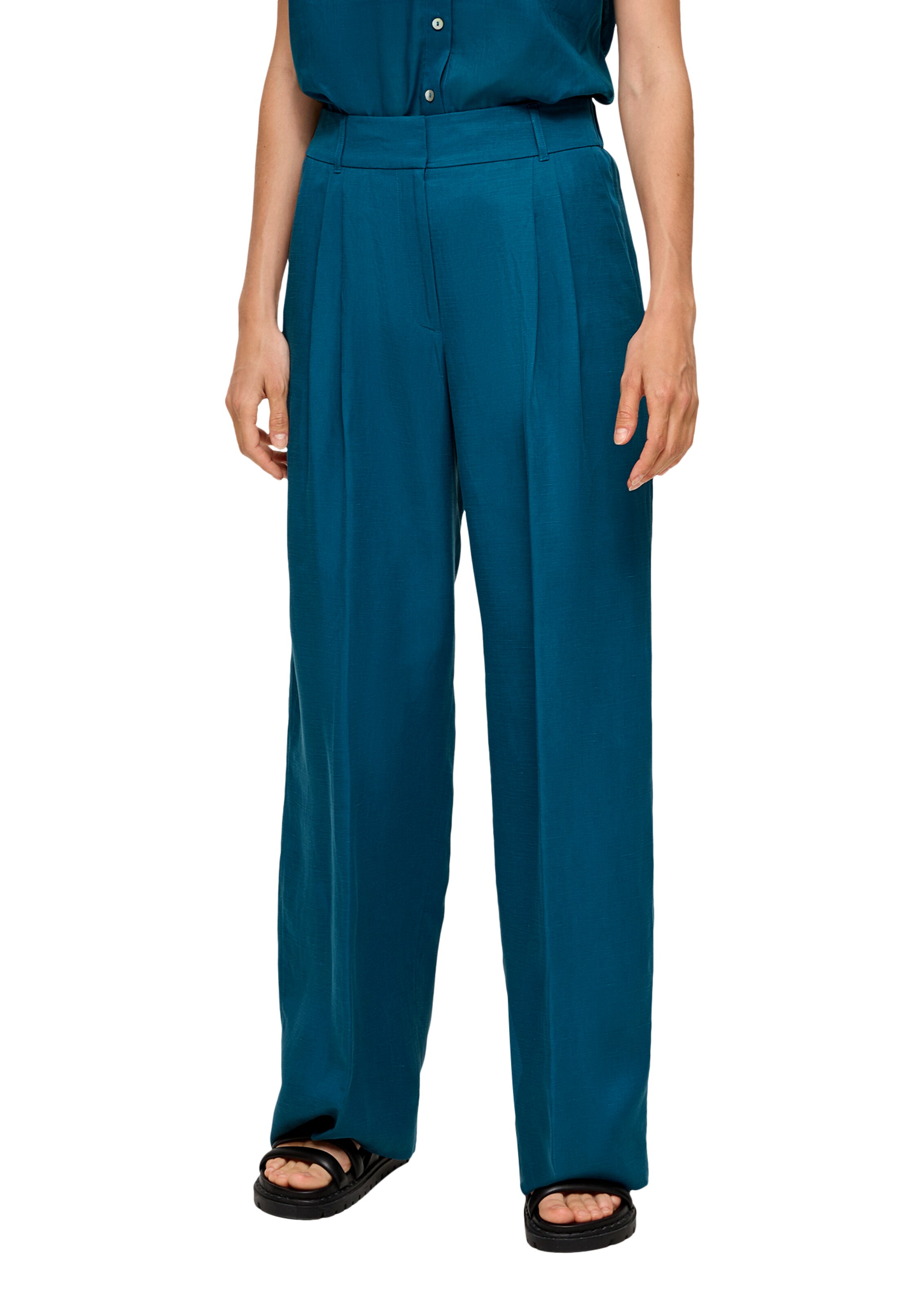 s.Oliver BLACK LABEL Wide Leg Hose in Blau