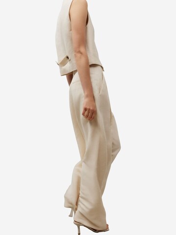 Adolfo Dominguez Wide leg Pleat-Front Pants in Beige